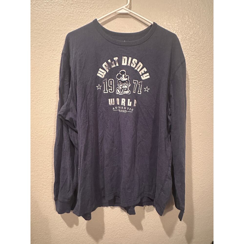 Disney Parks Walt Disney World Blue Vintage Style Mickey Mouse Long Sleeve XXL